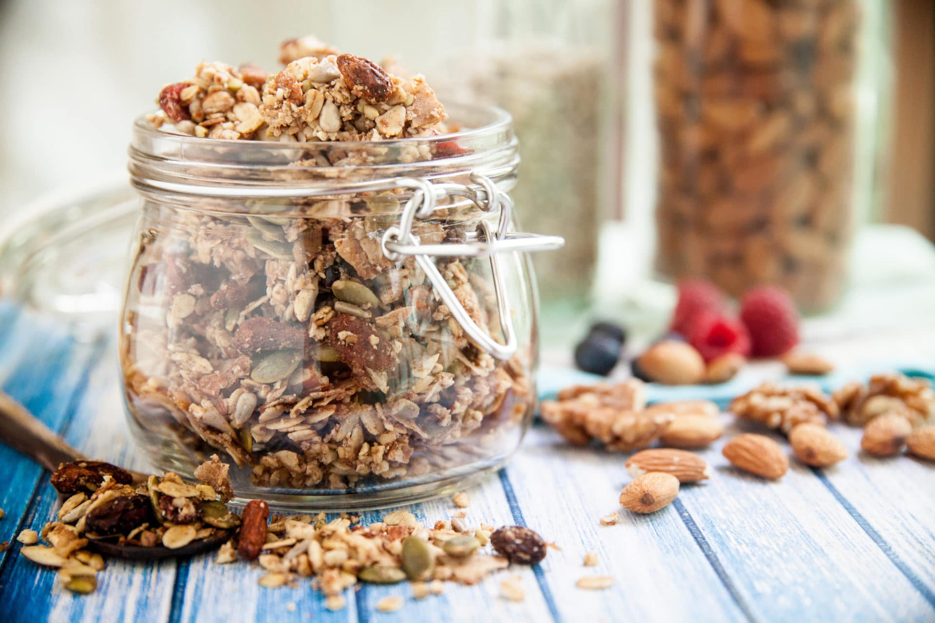 hjemmelaget granola med gresskarkjerner