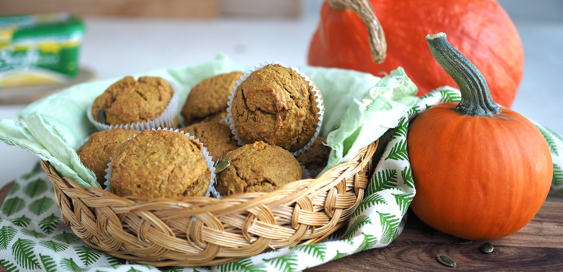 Grove gresskarmuffins