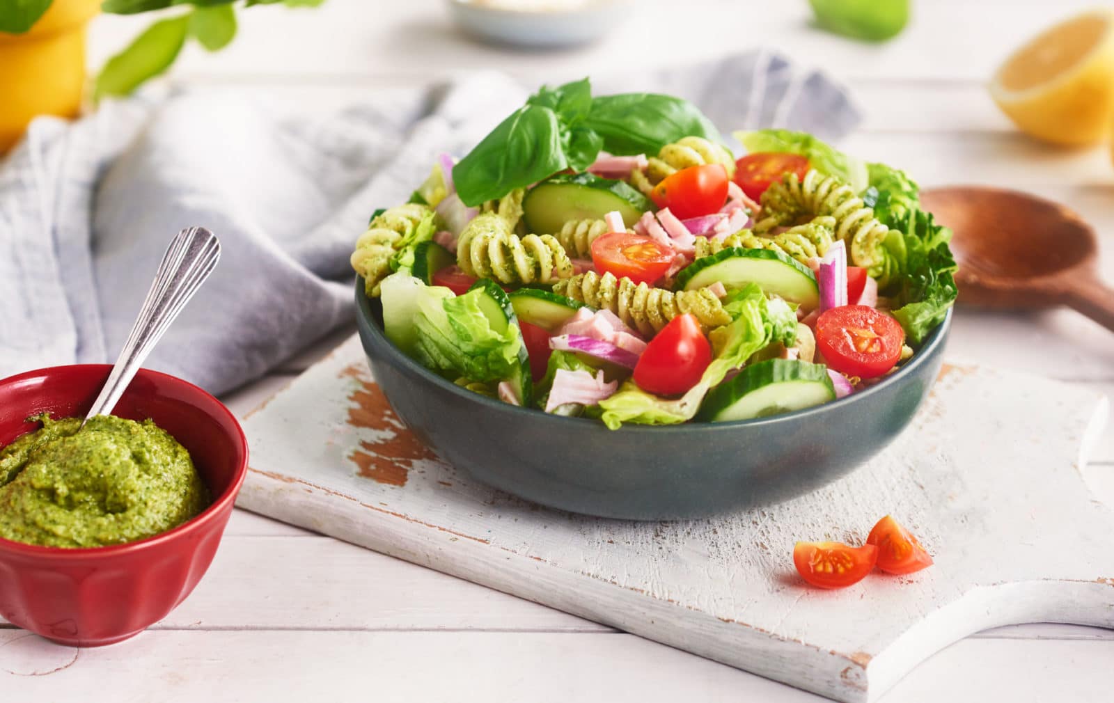 Pastasalat med pesto