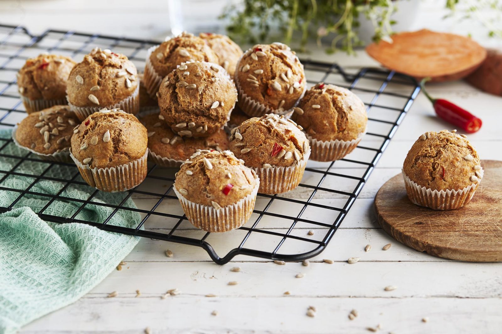 Frokostmuffins med søtpotet og chili