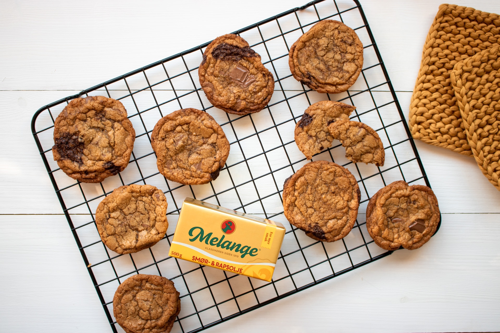 Sjokoladecookies med Melange med smør- og rapsolje