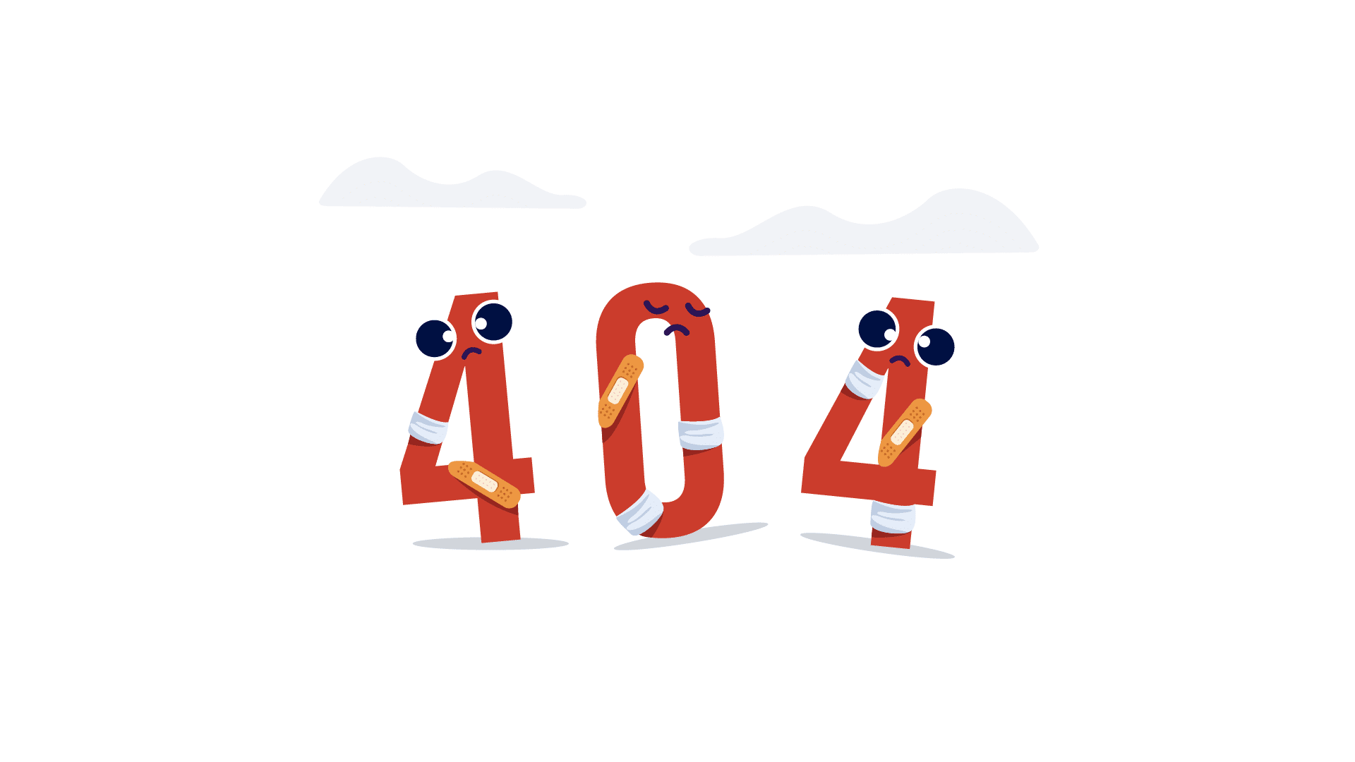 404-tall med trist fjes og plaster