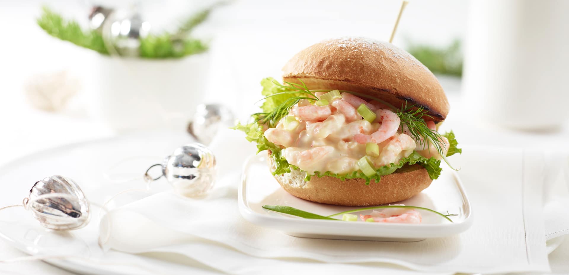 Reke og majones sandwich