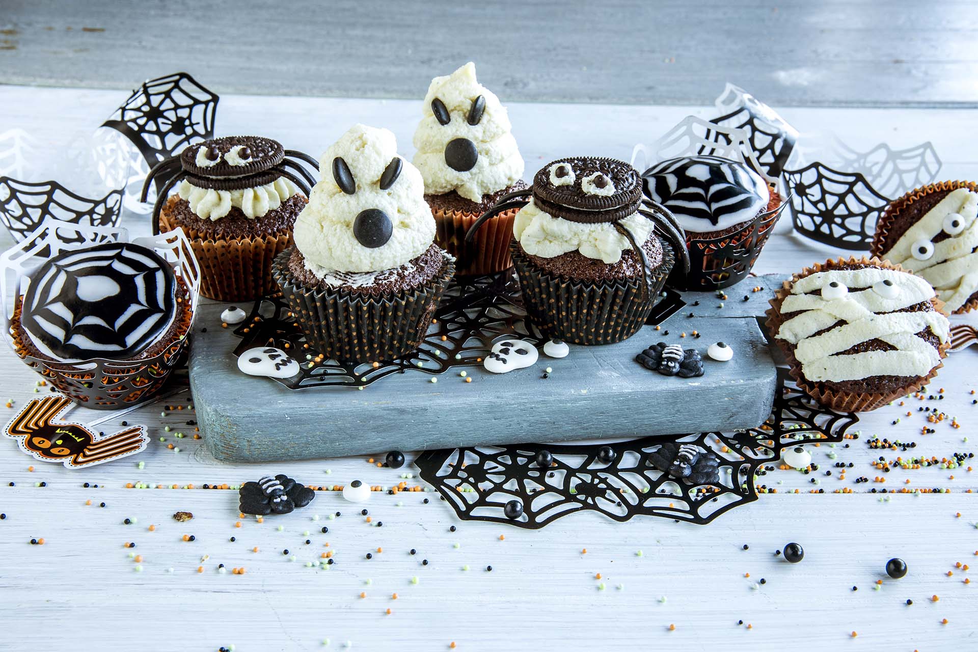Muffins dekorert til halloween